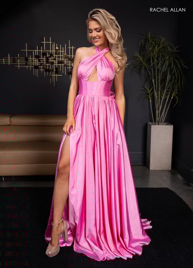 Rachel Allan 70689 A Line Long Formal Slit Prom Dress Hot On Sale