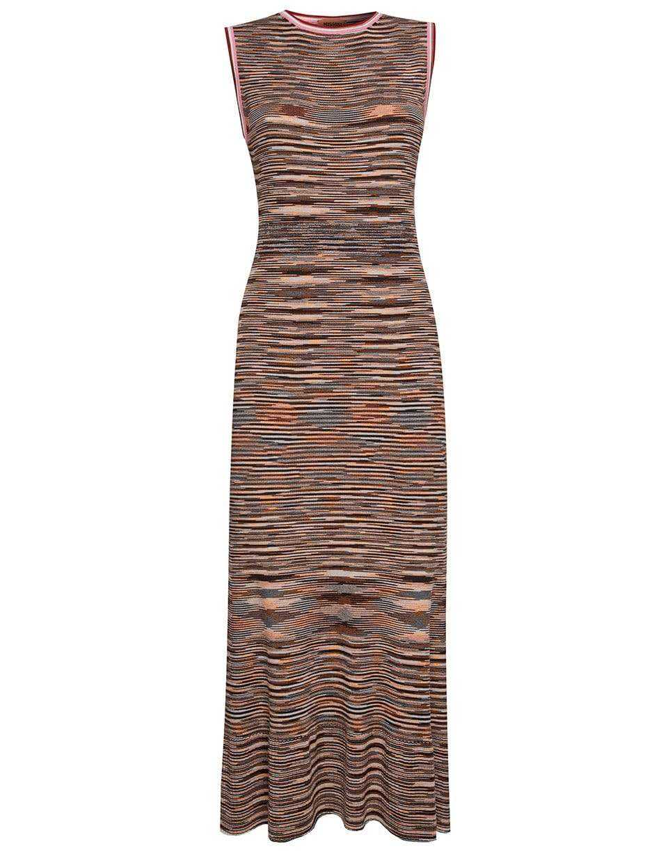 Sleeveless Long Knit Dress - Orange Black Online Deal