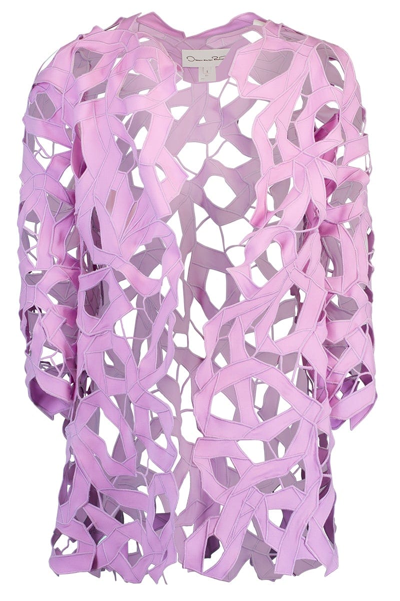 Cut Out Embroidered Straight Coat Flash Sale